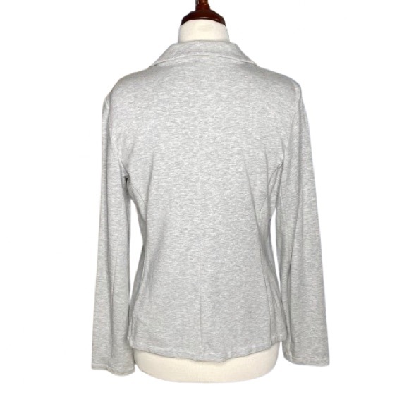 Tahari Light Gray Women's Knit Blazer, L - Picture 4 of 7
